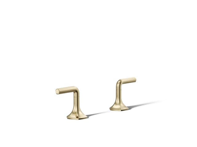Kohler Occasion Deck-mount bath faucet handles with Lever design - Vibrant French Gold