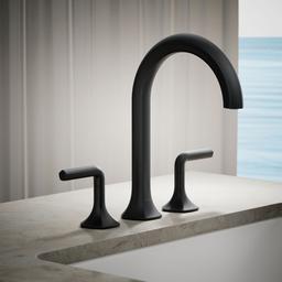 Kohler Occasion Deck-mount bath faucet handles with Lever design - Matte Black - image 2