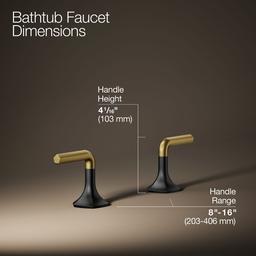 Kohler Occasion Deck-mount bath faucet handles with Lever design - Matte Black With Brushed Moderne Brass - image 3