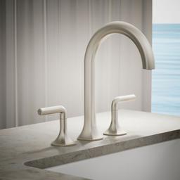Kohler Occasion Deck-mount bath faucet handles with Lever design - Vibrant Brushed Nickel - image 2