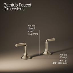 Kohler Occasion Deck-mount bath faucet handles with Lever design - Vibrant Brushed Bronze - image 3