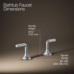 Kohler Occasion Deck-mount bath faucet handles with Lever design - Polished Chrome - image 3