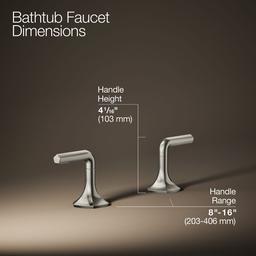 Kohler Occasion Deck-mount bath faucet handles with Lever design - Vibrant Polished Nickel - image 3