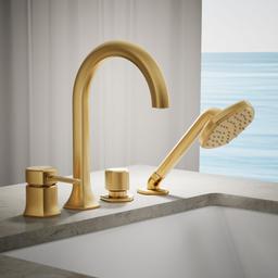 Kohler Occasion Deck-mount handshower holder and two-way diverter valve - Vibrant Brushed Moderne Brass - image 2