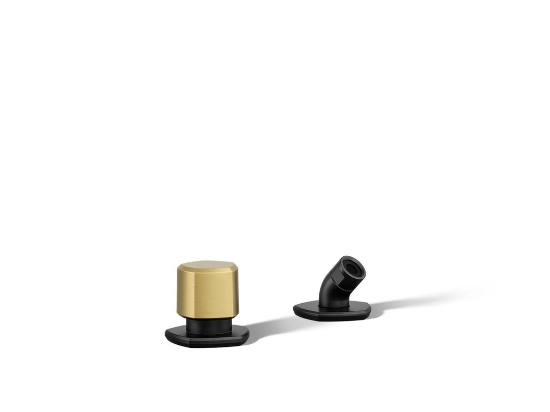 Kohler Occasion Deck-mount handshower holder and two-way diverter valve - Matte Black With Brushed Moderne Brass by Kohler