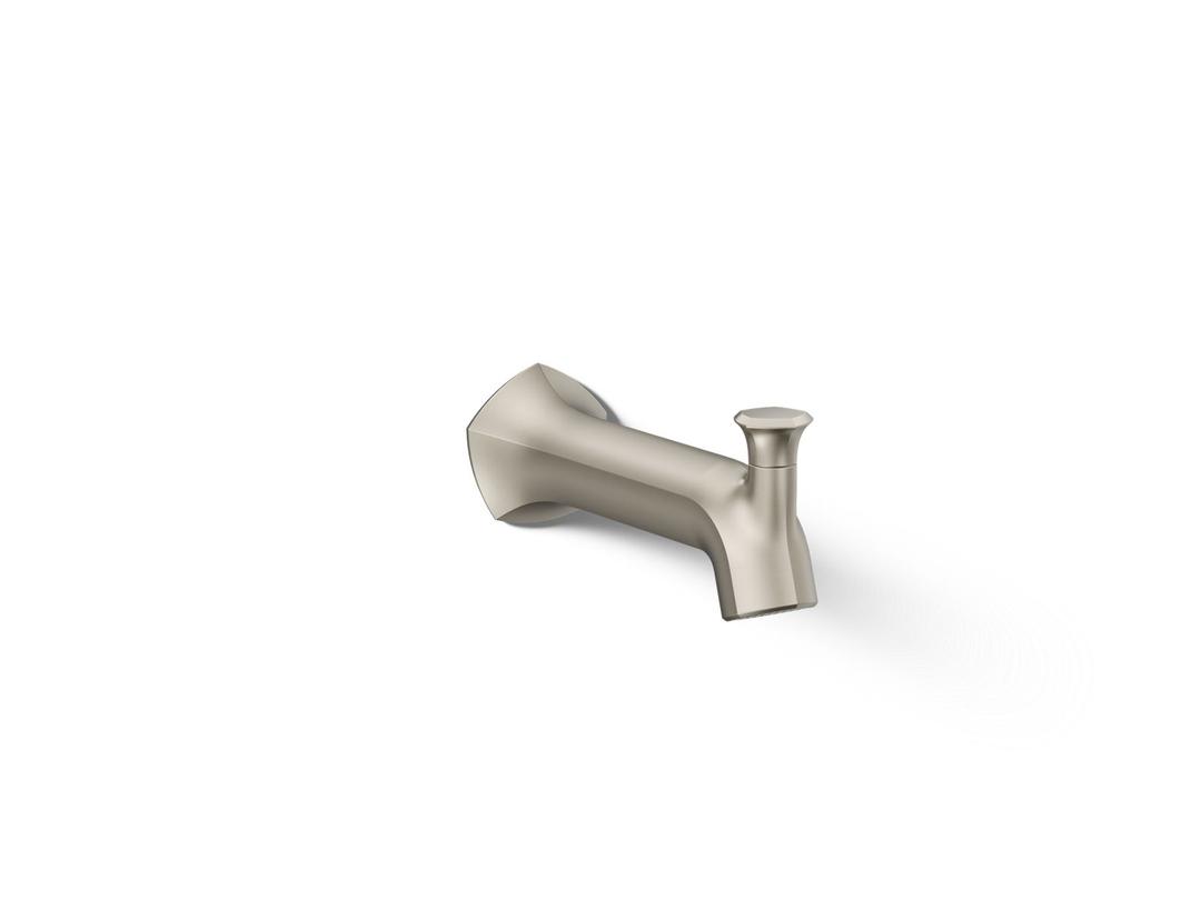 Kohler Occasion Wall-mount bath spout with Straight design and diverter - Vibrant Brushed Nickel by Kohler