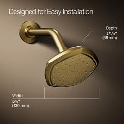 Kohler Occasion Single-function showerhead, 2.5 gpm - Vibrant Brushed Moderne Brass - image 3