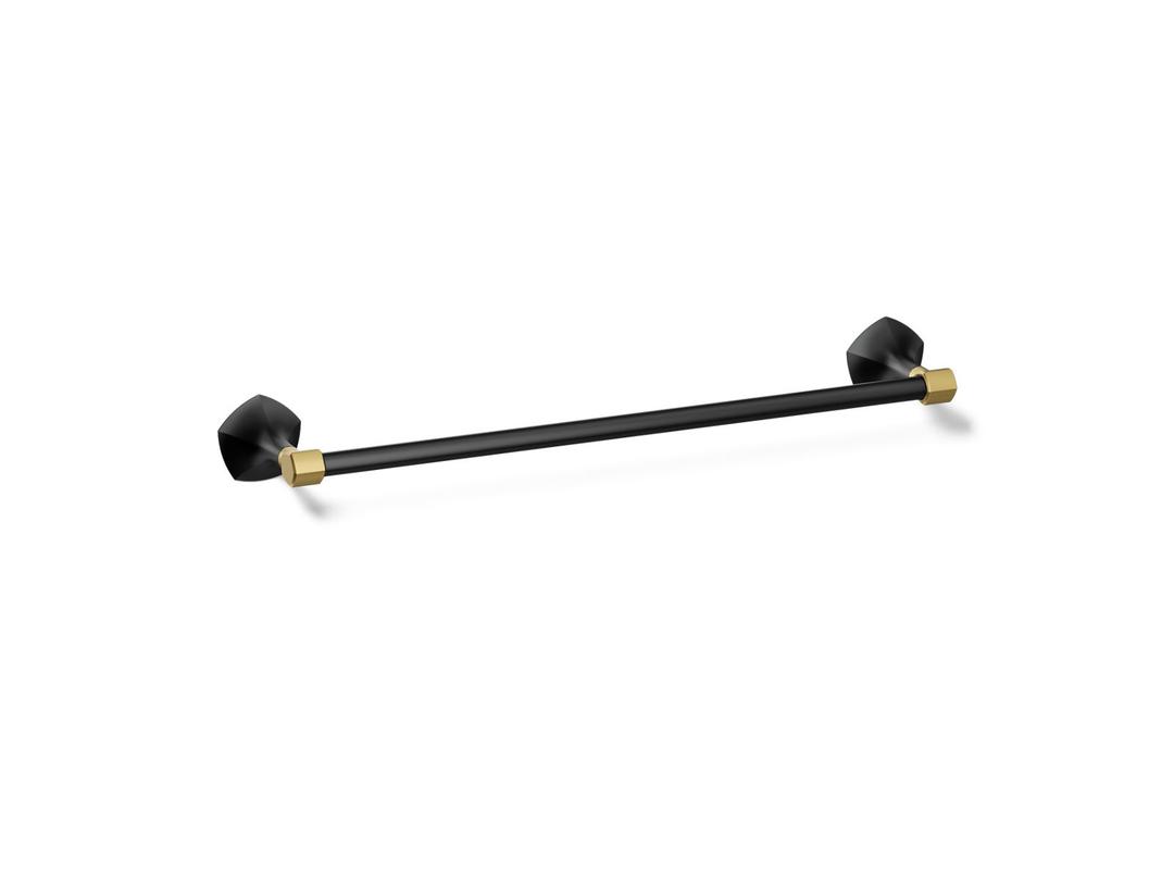 Kohler | Occasion | Towel Bar - Matte Black With Brushed Moderne Brass by Kohler
