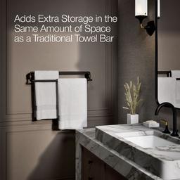 Kohler | Occasion | Towel Bar - Matte Black With Brushed Moderne Brass - image 4
