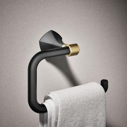 Kohler | Occasion | Towel Ring - Matte Black With Brushed Moderne Brass - image 2