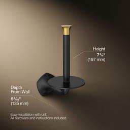Kohler | Occasion | Toilet Paper Holder - Matte Black With Brushed Moderne Brass - image 3