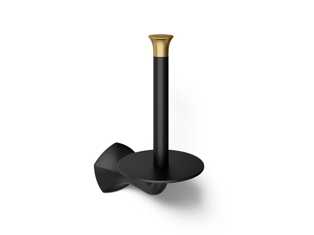 Kohler | Occasion | Toilet Paper Holder - Matte Black With Brushed Moderne Brass by Kohler