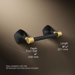 Kohler | Occasion | Toilet Paper Holder - Matte Black With Brushed Moderne Brass - image 3