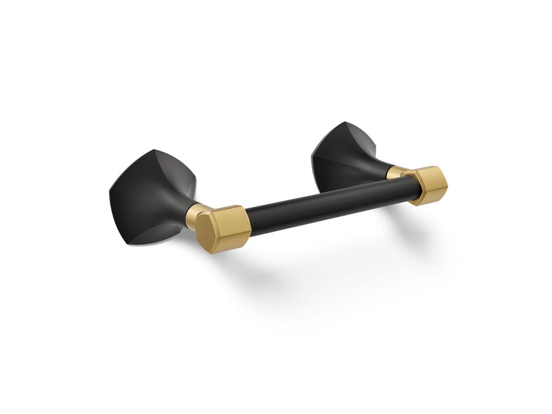 Kohler | Occasion | Toilet Paper Holder - Matte Black With Brushed Moderne Brass by Kohler