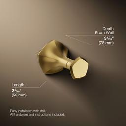 Kohler | Occasion | Robe Hook - Vibrant Brushed Moderne Brass - image 3