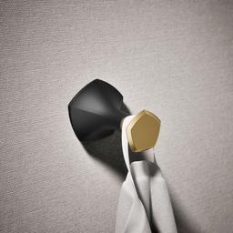 Kohler | Occasion | Robe Hook - Matte Black With Brushed Moderne Brass - image 2
