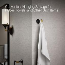 Kohler | Occasion | Robe Hook - Matte Black With Brushed Moderne Brass - image 4