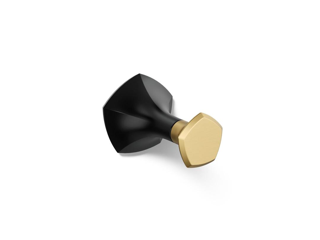 Kohler | Occasion | Robe Hook - Matte Black With Brushed Moderne Brass by Kohler