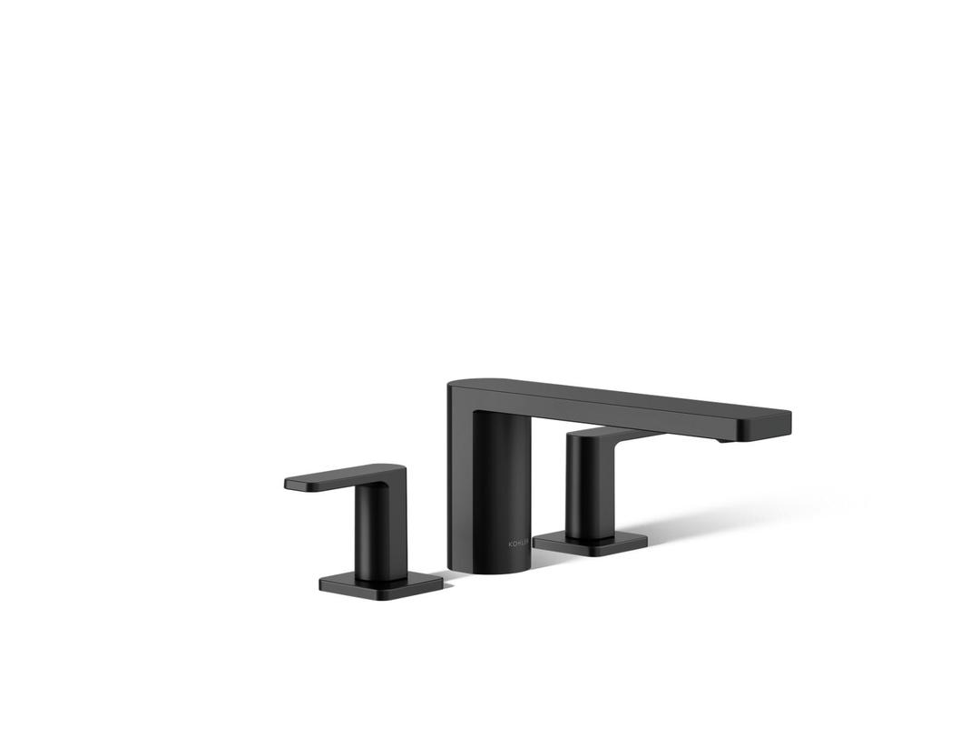 Kohler Parallel Deck-mount bath faucet - Matte Black by Kohler