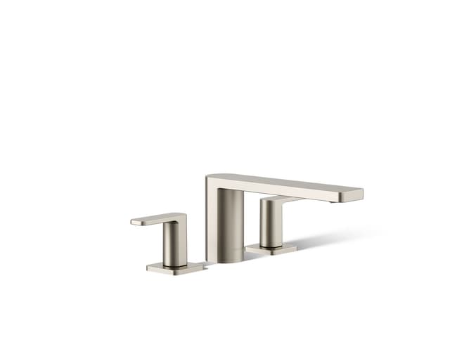 Kohler Parallel Deck-mount bath faucet - Vibrant Brushed Nickel