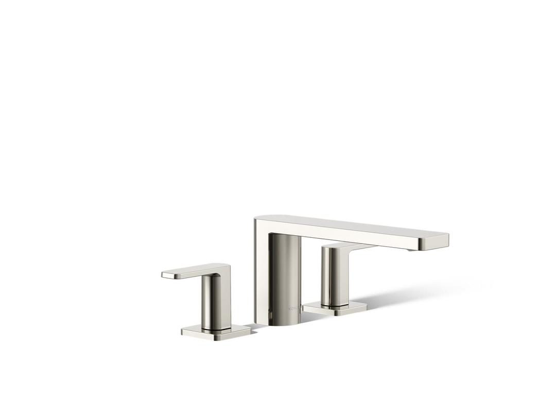 Kohler Parallel Deck-mount bath faucet - Vibrant Polished Nickel by Kohler
