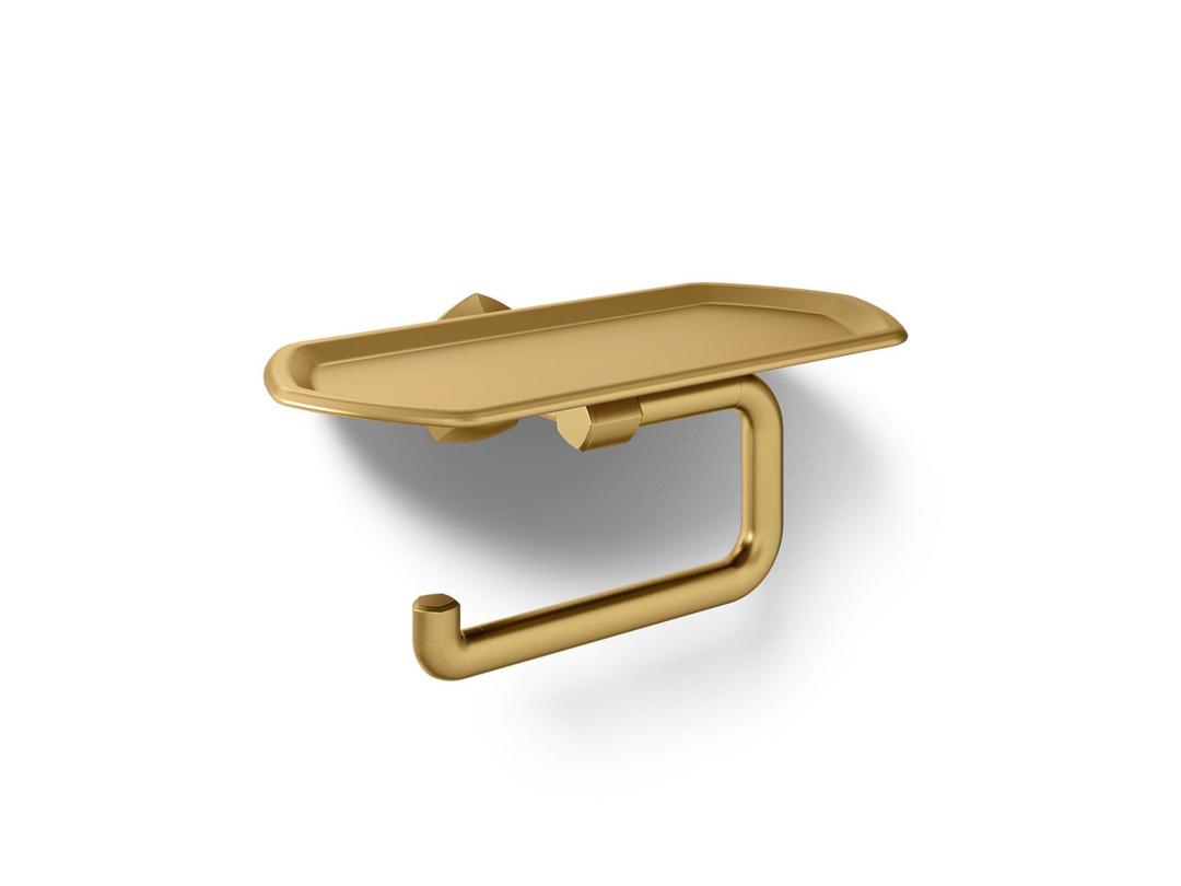 Kohler Occasion Toilet paper holder with tray - Vibrant Brushed Moderne Brass by Kohler