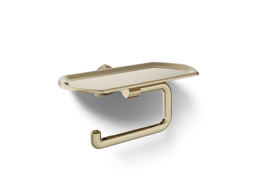 Kohler Occasion Toilet paper holder with tray - Vibrant French Gold by Kohler