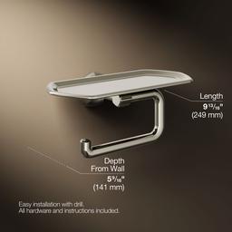 Kohler Occasion Toilet paper holder with tray - Vibrant Polished Nickel - image 3