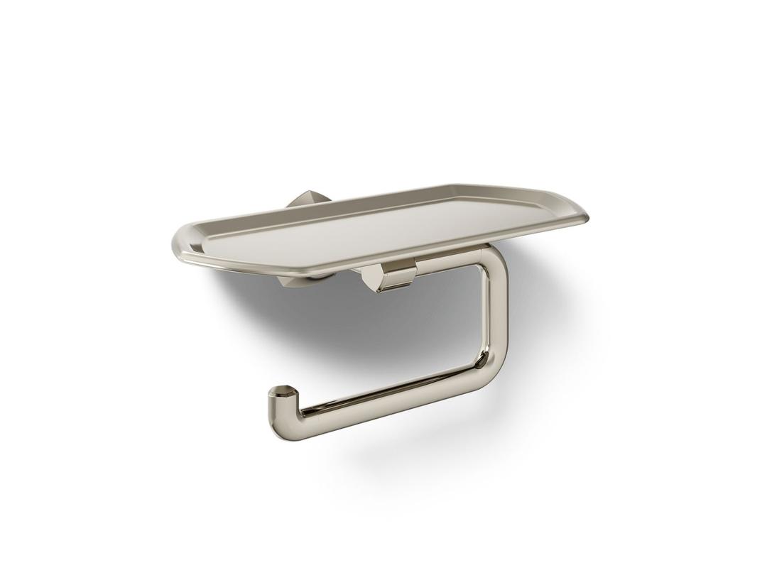 Kohler Occasion Toilet paper holder with tray - Vibrant Polished Nickel by Kohler