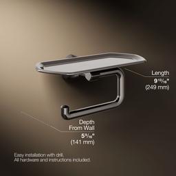 Kohler Occasion Toilet paper holder with tray - Vibrant Titanium - image 3