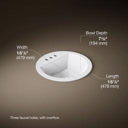 Kohler Bryant 19'' round drop-in bathroom sink - White - image 3