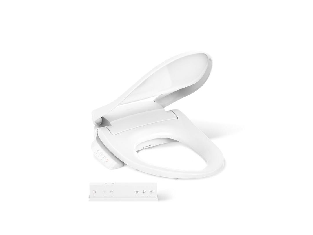 PureWash E700 Elongated bidet toilet seat with remote control by Kohler