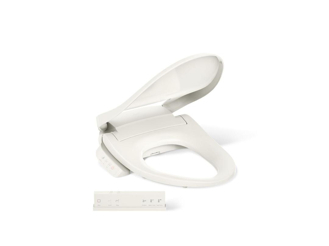 PureWash E700 Elongated bidet toilet seat with remote control by Kohler