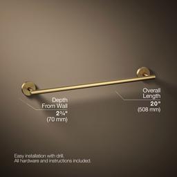 Kohler Elate 18'' towel bar - Vibrant Brushed Moderne Brass - image 3