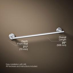 Kohler Elate 18'' towel bar - Polished Chrome - image 3