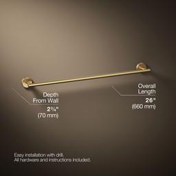 Kohler Elate 24'' towel bar - Vibrant Brushed Moderne Brass - image 3