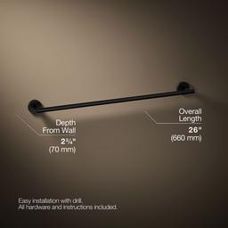 Kohler Elate 24'' towel bar - Matte Black - image 3