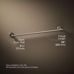 Kohler Elate 24'' towel bar - Vibrant Brushed Nickel - image 3