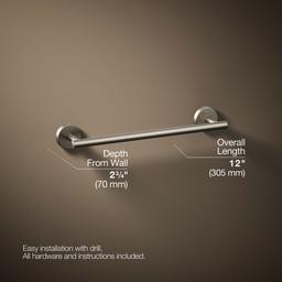 Kohler Elate 12'' towel bar - Vibrant Brushed Nickel - image 3