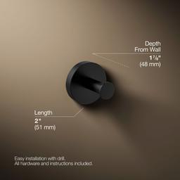 Kohler Elate Robe hook - Matte Black - image 3
