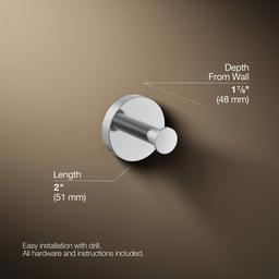 Kohler Elate Robe hook - Polished Chrome - image 3