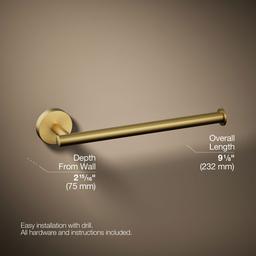 Kohler Elate 9'' towel arm - Vibrant Brushed Moderne Brass - image 3