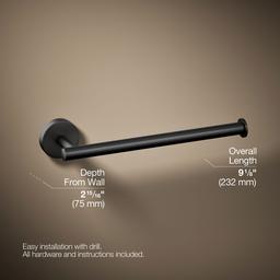 Kohler Elate 9'' towel arm - Matte Black - image 3