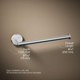 Kohler Elate 9'' towel arm - Polished Chrome - image 3