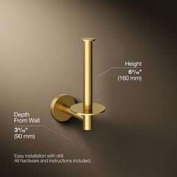 Kohler Elate Vertical toilet paper holder - Vibrant Brushed Moderne Brass - image 3