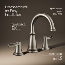 Bellera Widespread bathroom sink faucet, 1.2 gpm - Vibrant Brushed Nickel - image 3