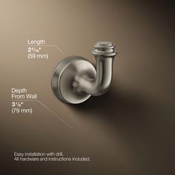 Bellera Robe hook - Vibrant Brushed Nickel - image 3