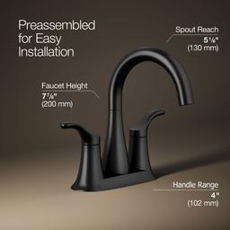 Kohler Simplice Centerset bathroom sink faucet, 0.5 gpm - Matte Black - image 3