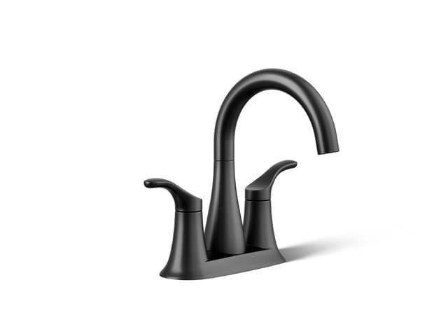 Kohler Simplice Centerset bathroom sink faucet, 0.5 gpm - Matte Black
