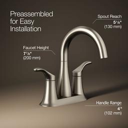 Kohler Simplice Centerset bathroom sink faucet, 1.2 gpm - Vibrant Brushed Nickel - image 3
